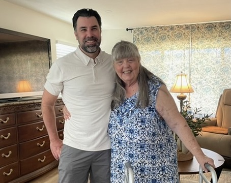 Robyn Baker with Steven Torres in her new home